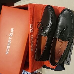 Robert Zur Bowie black driving moccasins Size 8 4A gently used